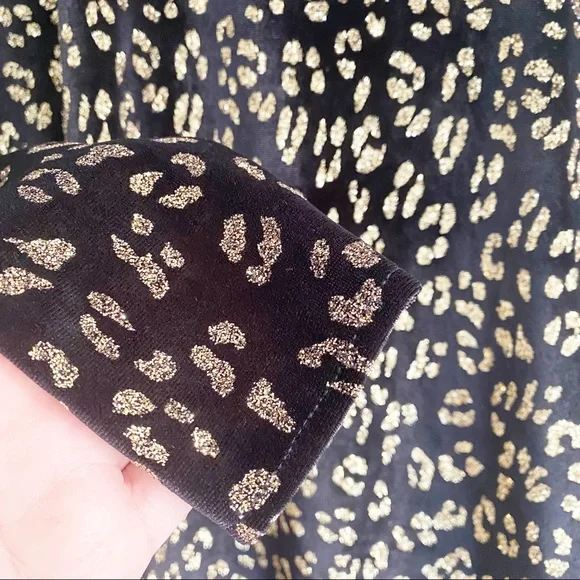 Show Me Your MuMu Glitter Cheetah Toby Swing Dress Black Gold S NWT - Picture 6 of 9